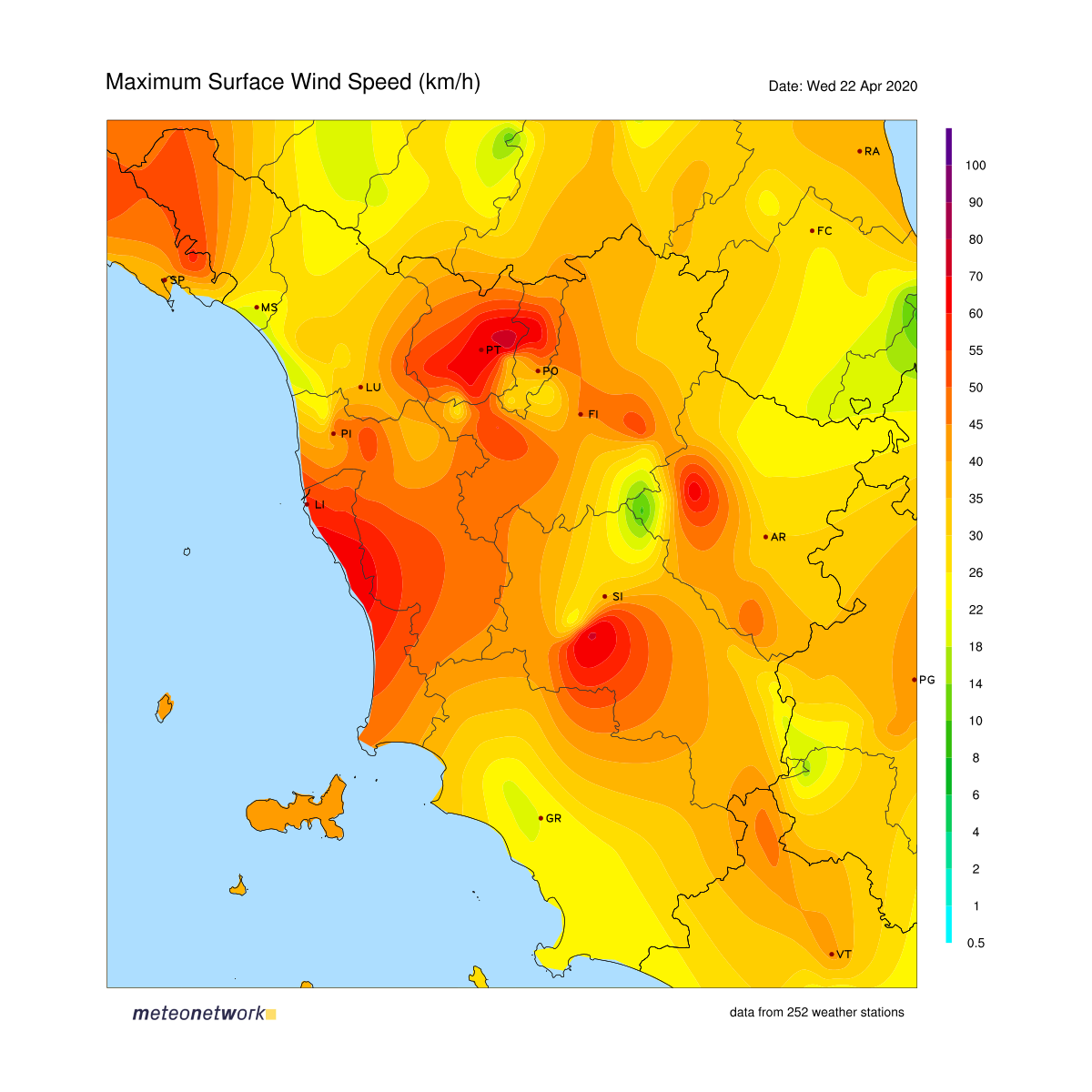 Mappe Rete Stazioni Meteo Toscana MeteoNetwork