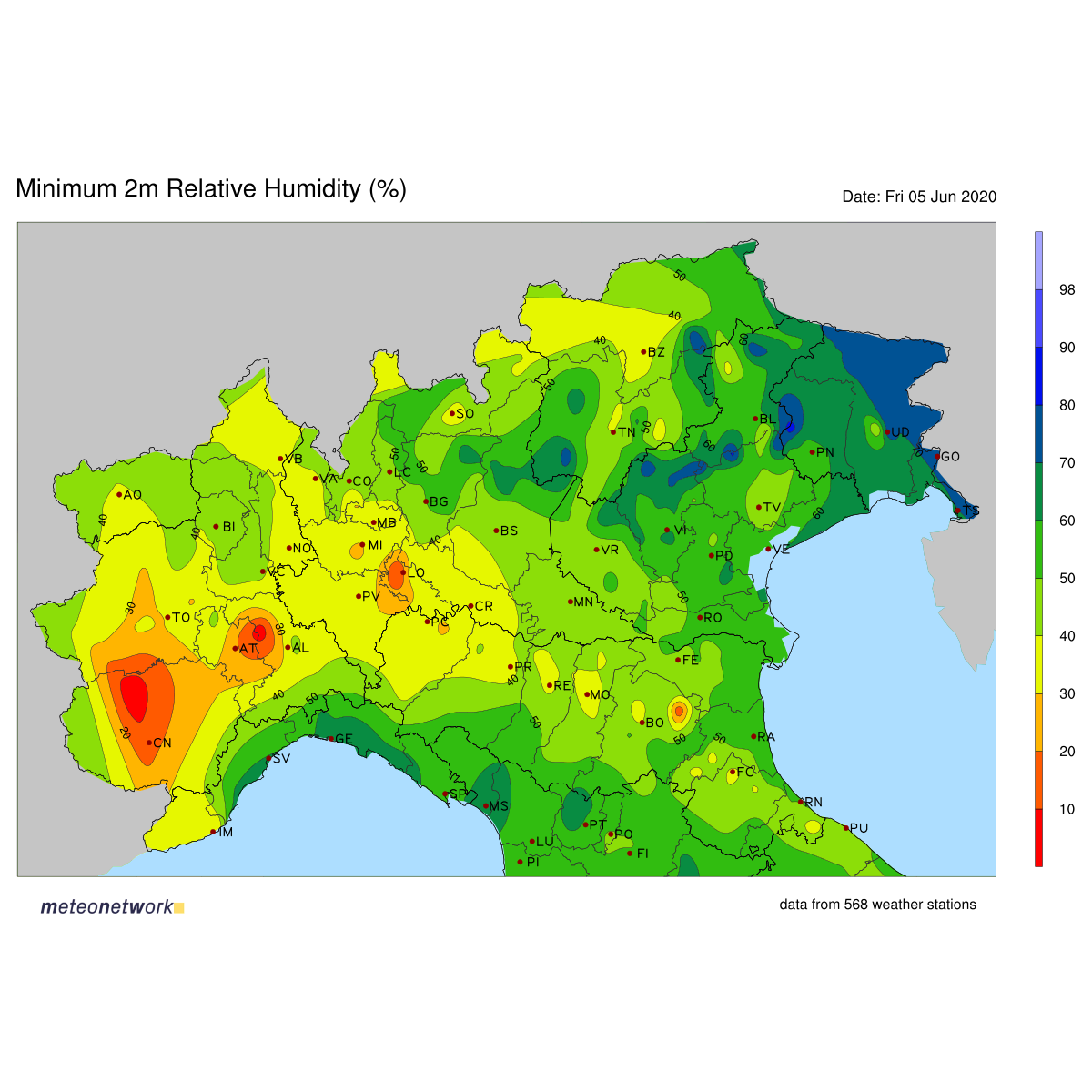 Mappe Rete Stazioni Meteo Meteonetwork