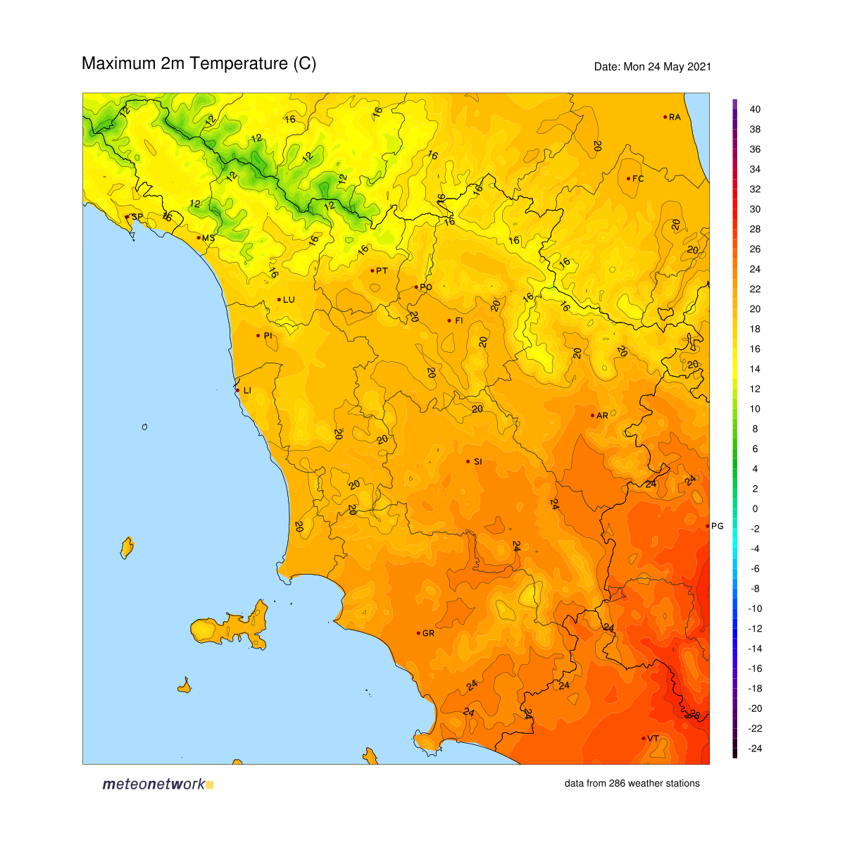 Mappe Rete Stazioni Meteo Toscana MeteoNetwork