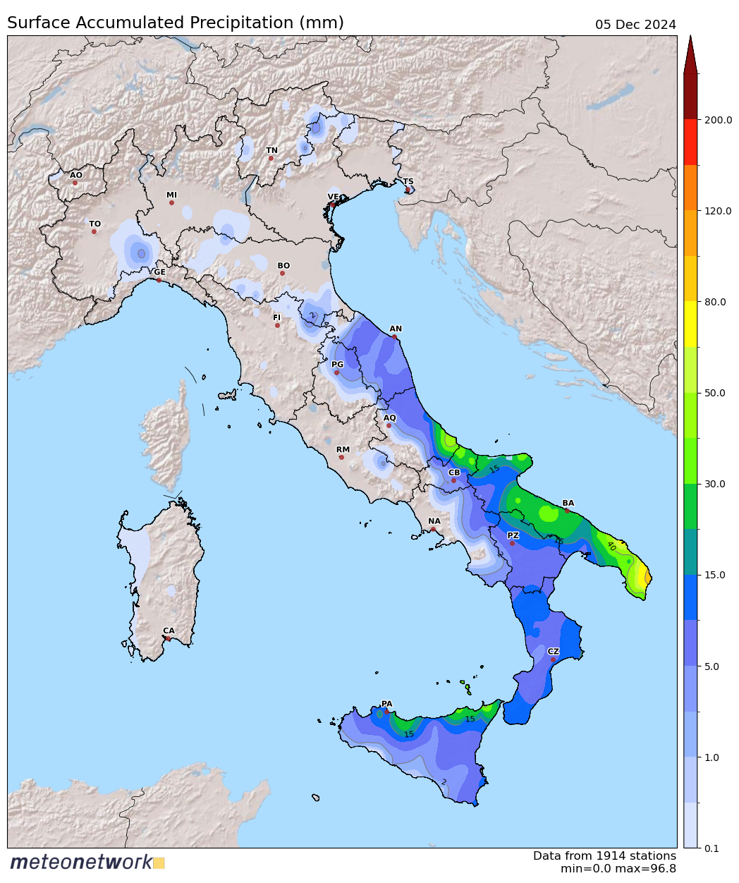 Pioggia Dicembre 2024 5 Meteonetwork