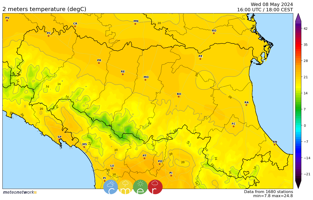 Temperature Emilia Romagna LIVE