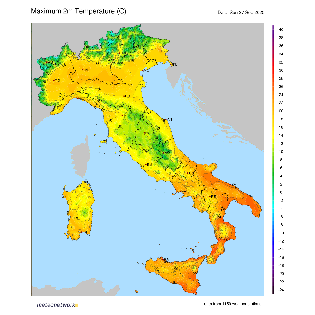 Dati Meteo 2020-09-27 temp_max_italia