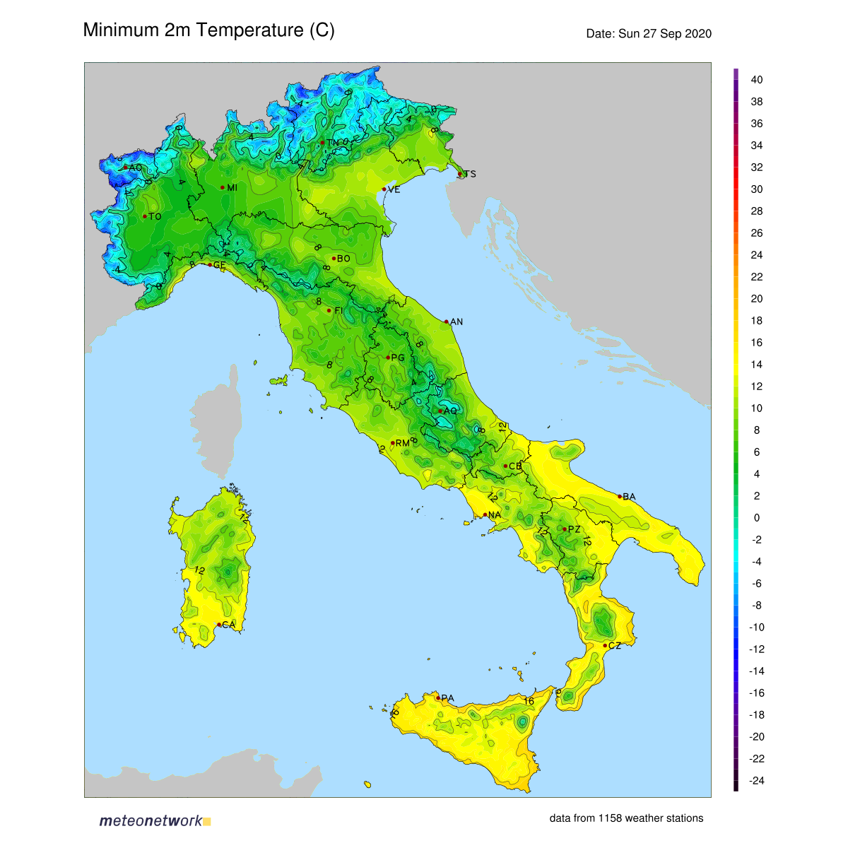 Dati Meteo 2020-09-27 temp_min_italia