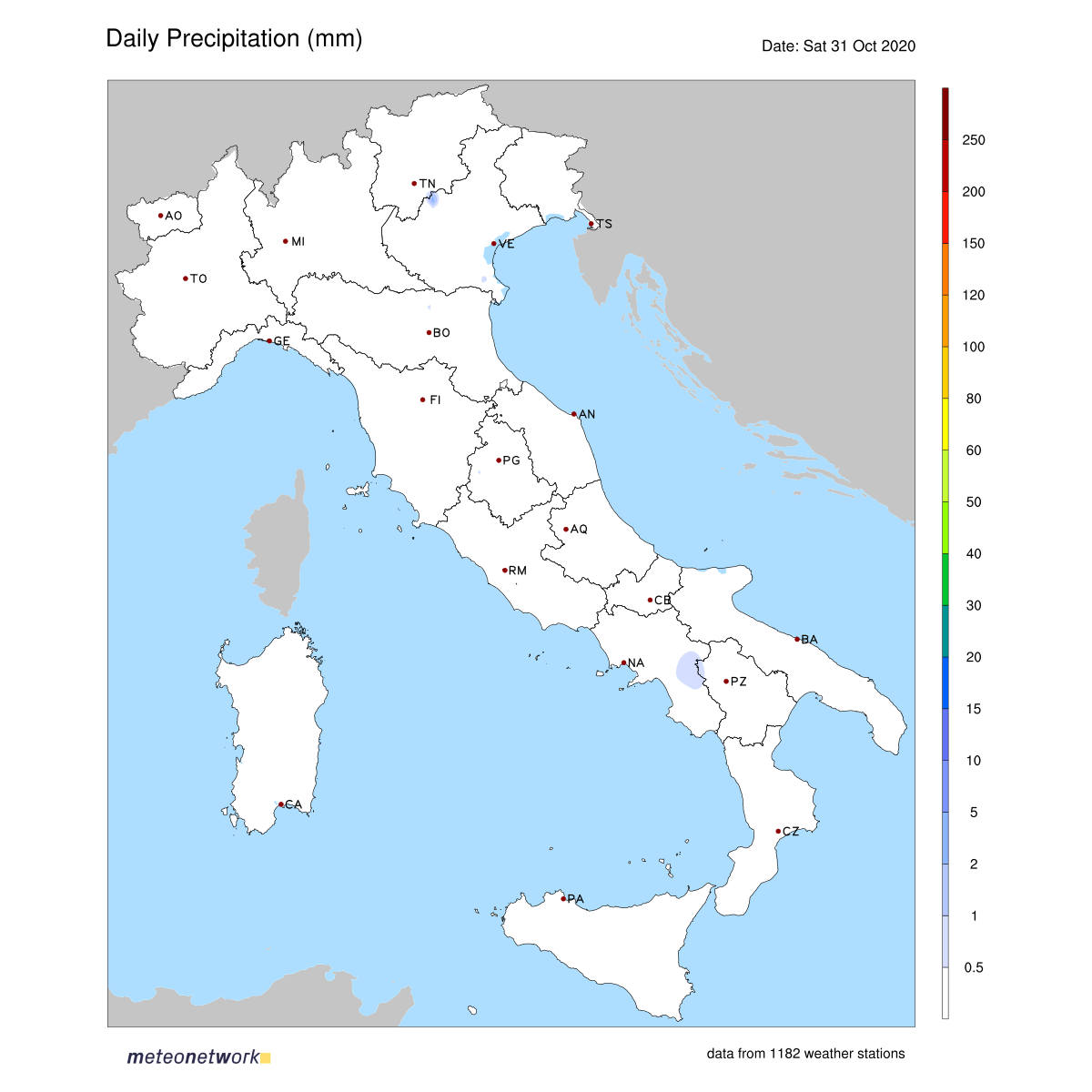 Dati Meteo 2020-10-31 prec_italia
