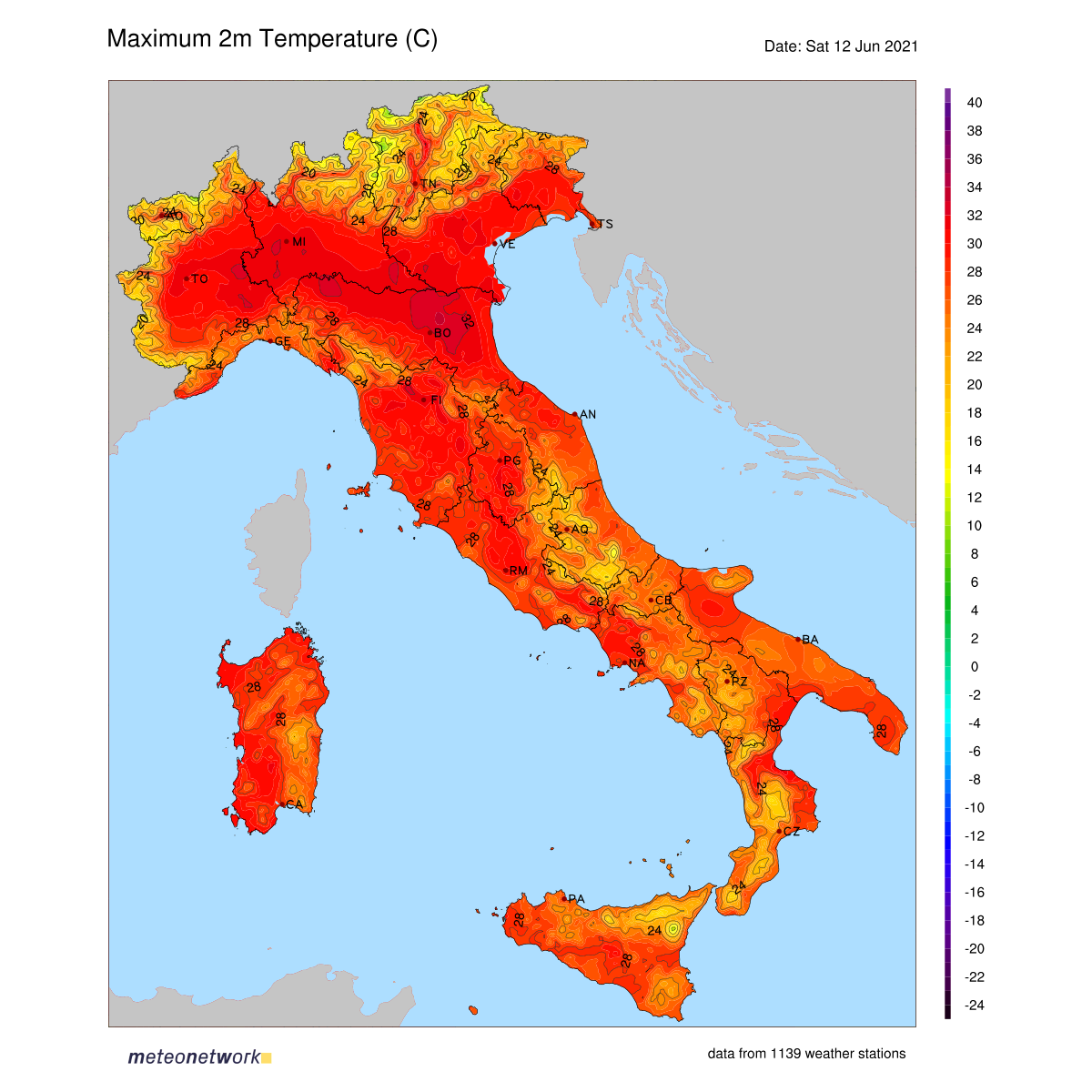 Dati Meteo 2021-06-12 temp_max_italia