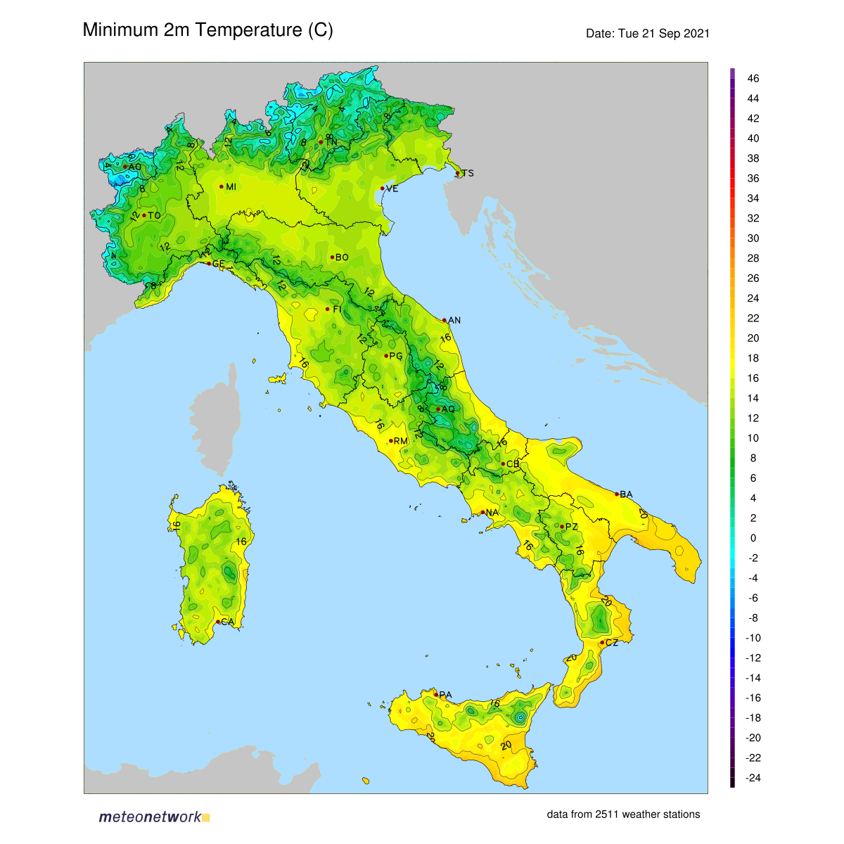 Dati Meteo 2021-09-21 temp_min_italia