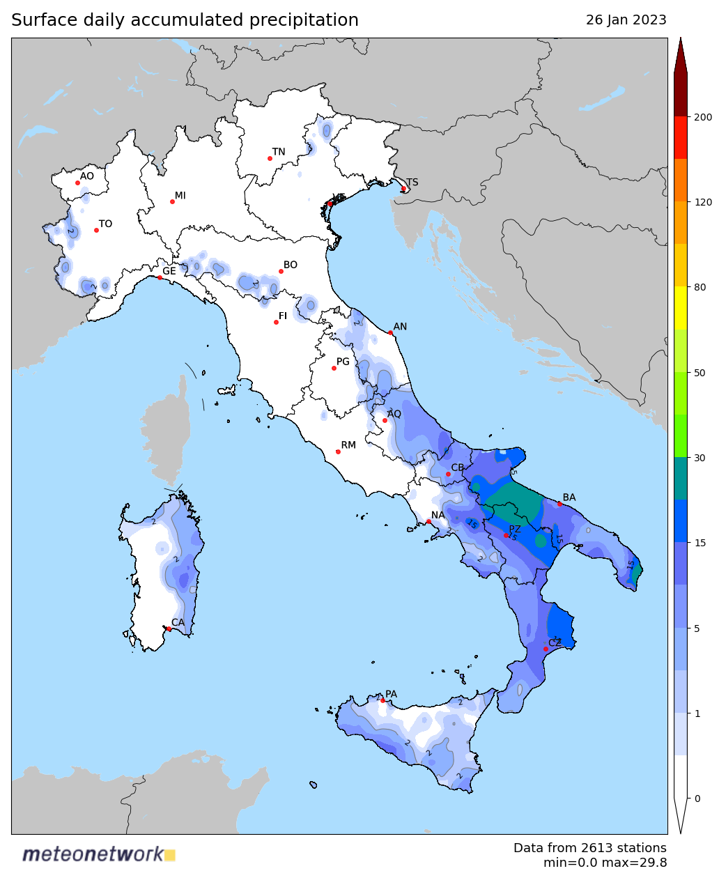 Dati Meteo 2023-01-26 prec_italia