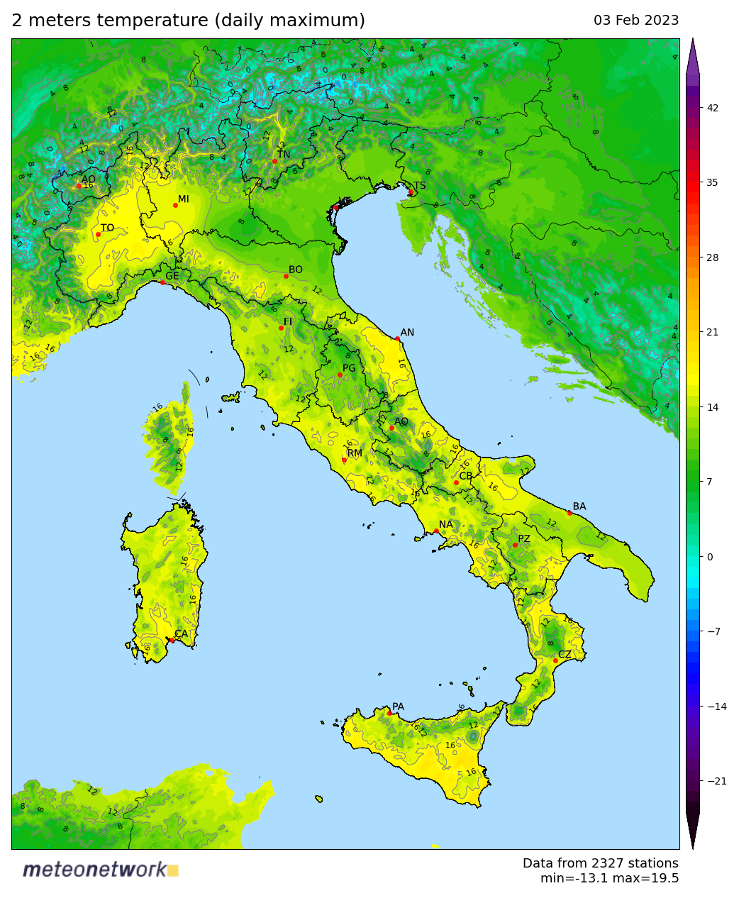 Dati Meteo 2023-02-03 temp_max_italia