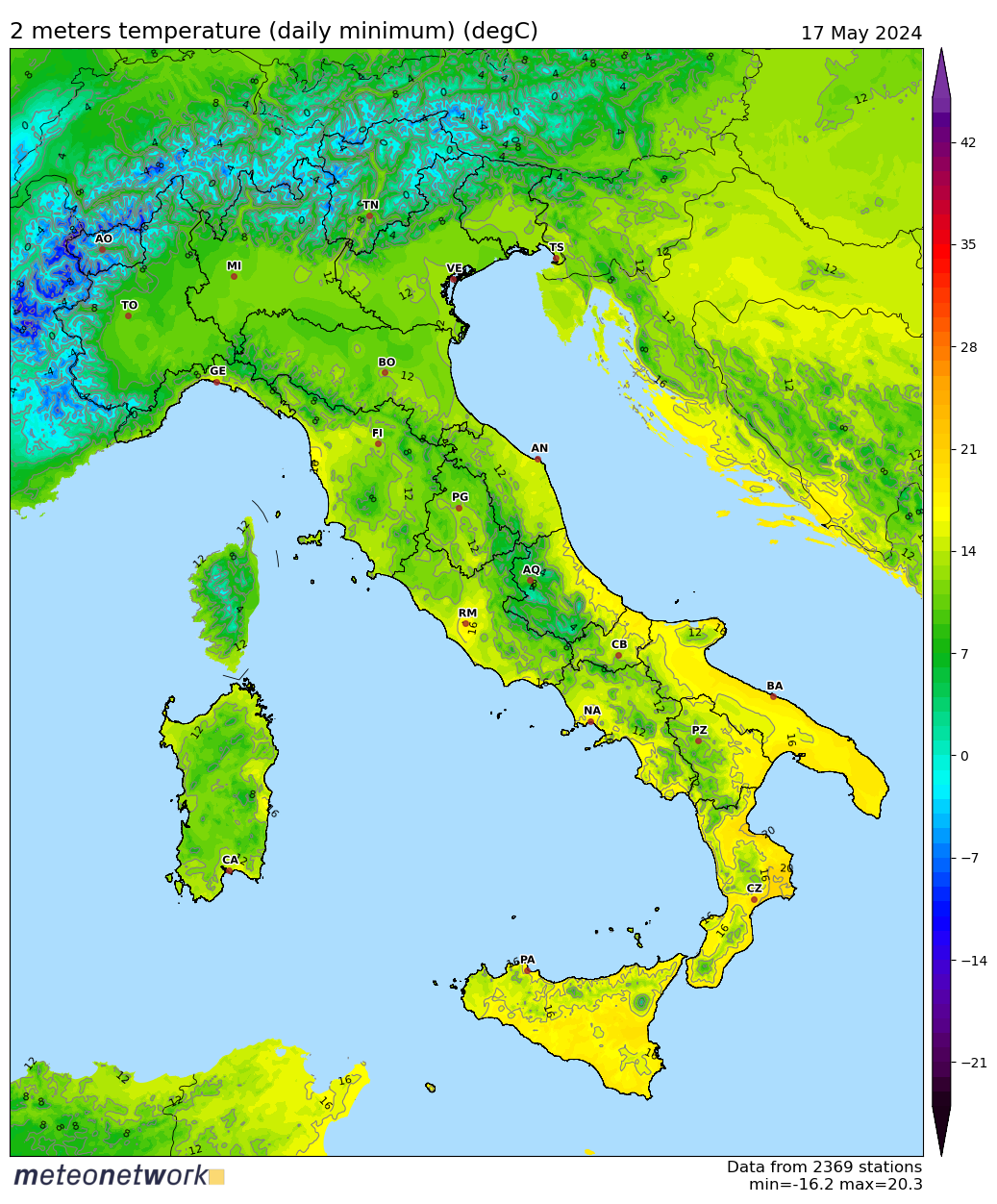 Dati Meteo 2024-05-17 temp_min_italia