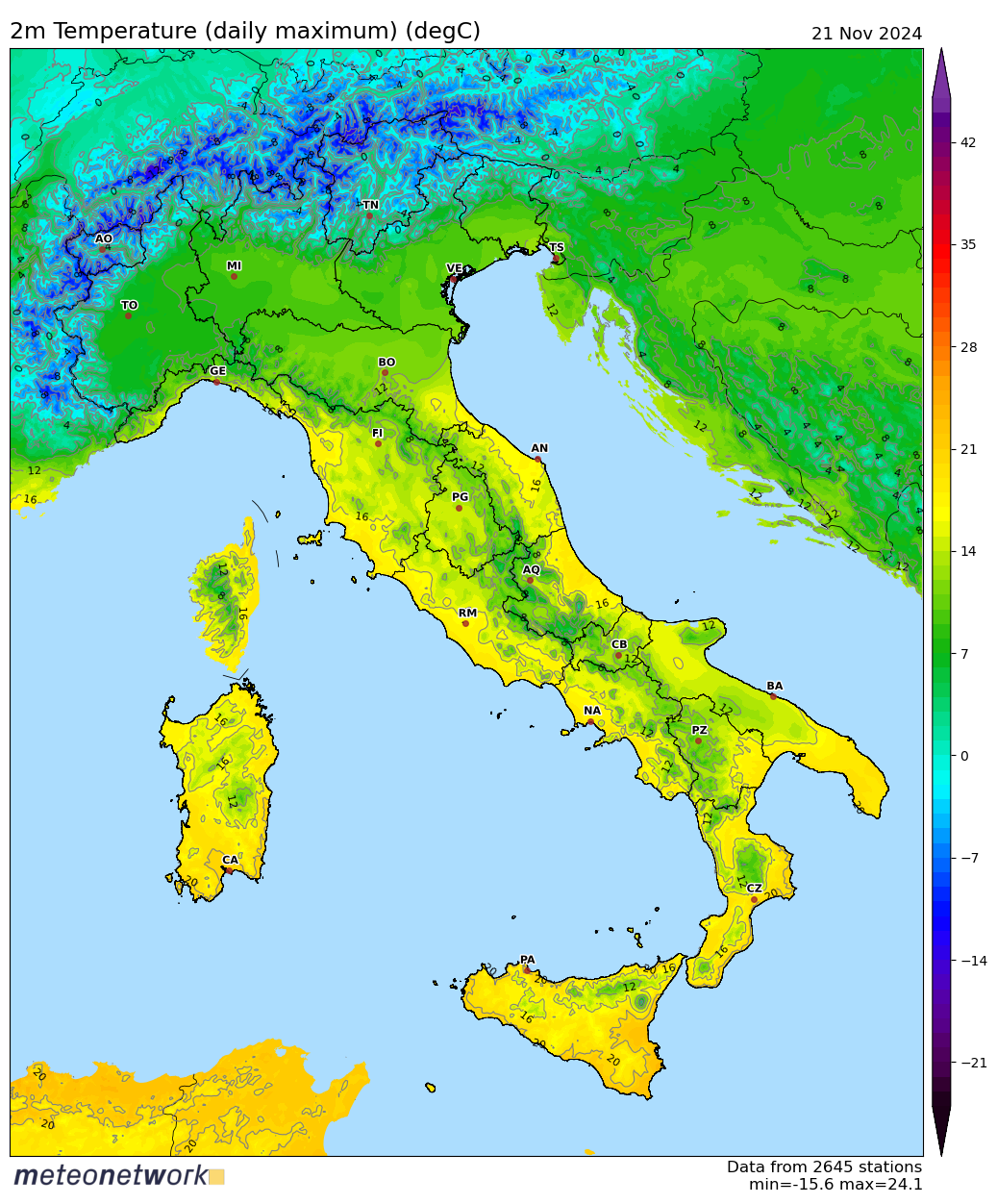 Dati Meteo 2024-11-21 temp_max_italia