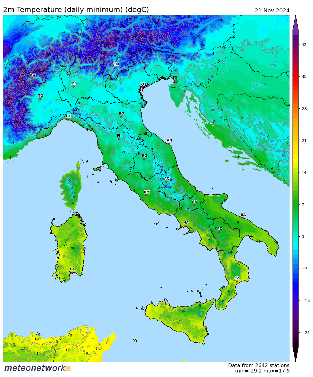 Dati Meteo 2024-11-21 temp_min_italia