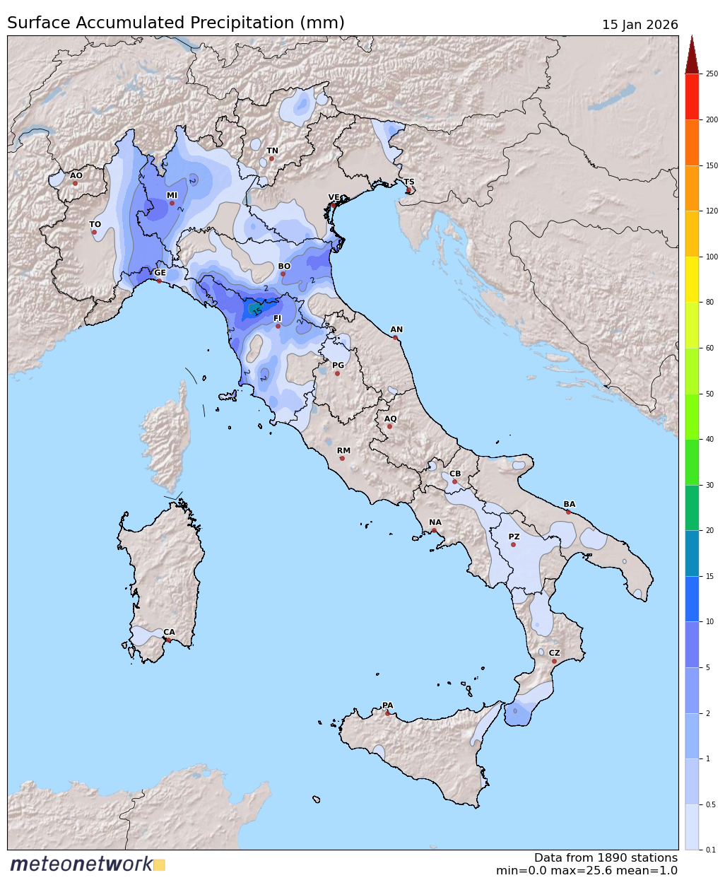 Dati Meteo 2026-01-15 prec_italia