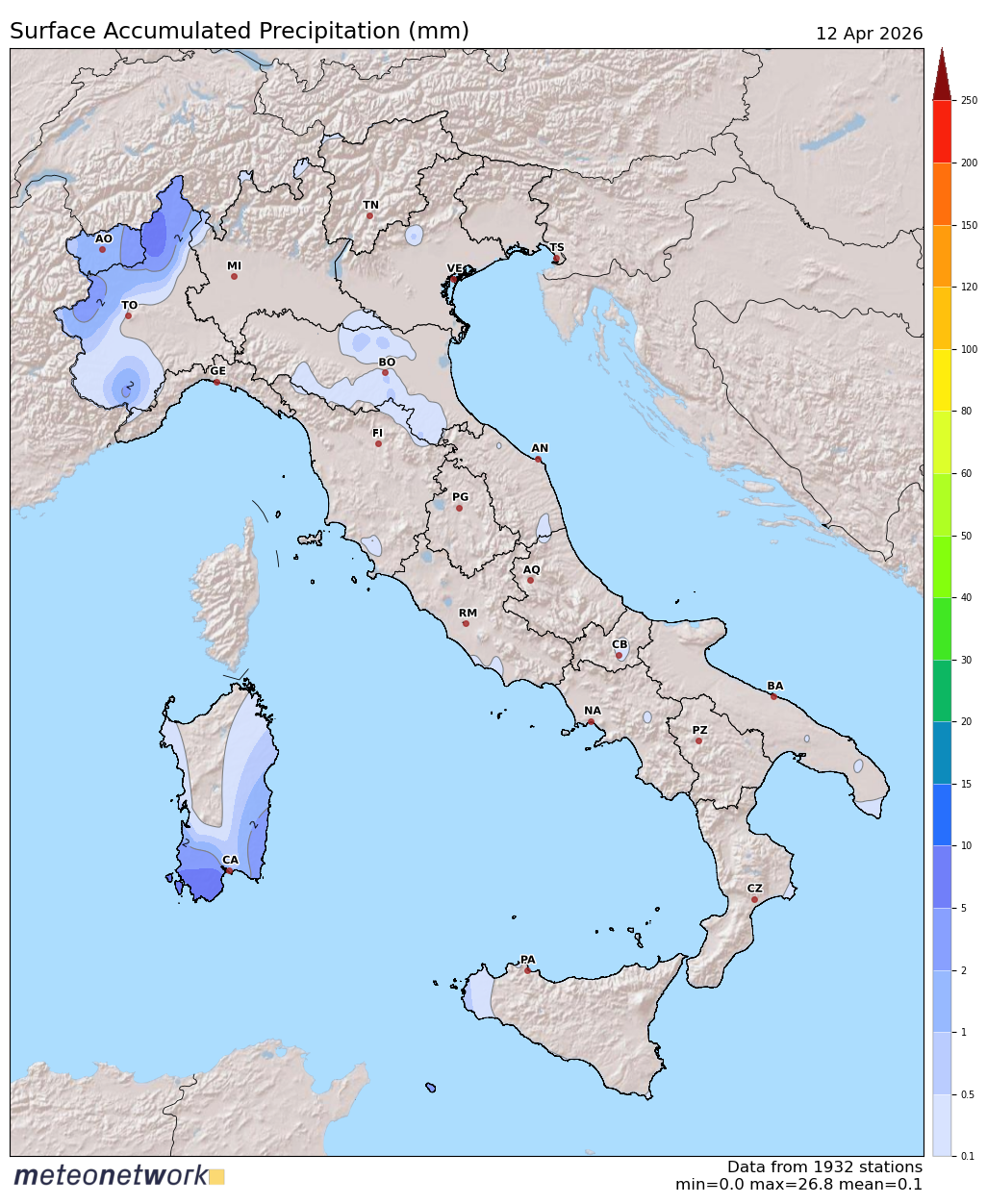 Dati Meteo 2026-04-12 prec_italia